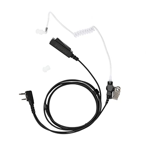 2-Pin Earpiece with PTT Mic for UV-5R/BF Series & Kenwood TK | 2-Way Radio Headset