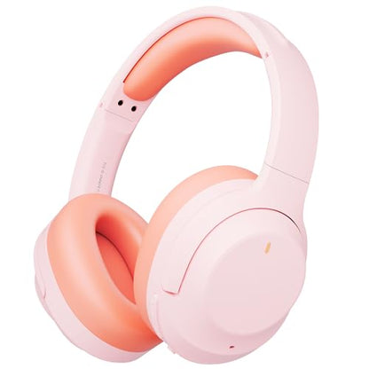 Upgraded Pro‑level Hybrid Active Noise Cancelling Headphones, HD Sound & Big Bass, 2X Softer Comfort, Long ANC Playtime, Wireless Over-Ear Bluetooth Headphones Perfect for Home Office|Travel|Pair - color: Pink
