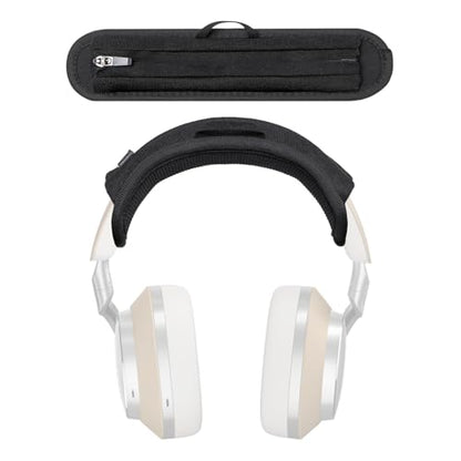 Headband Cushion Cover Compatible with Bowers & Wilkins Px8, Px7 S3 S2e, P9, P7 Over/On-Ear Headphone, 6mm Thick Soft Cushion for Pressure Relief, No Wobble Zipper Slider, with Hanging Loop