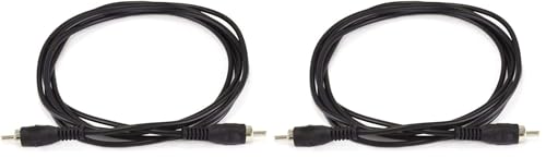 Monoprice Single-Channel Cable - 6 Feet - Black | RCA Plug/Plug Male/Male, Ideal for Short, Low-Frequency Connections (Pack of 2) - size: 1 Count (Pack of 2)