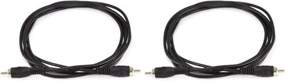 Monoprice Single-Channel Cable - 6 Feet - Black | RCA Plug/Plug Male/Male, Ideal for Short, Low-Frequency Connections (Pack of 2) - size: 1 Count (Pack of 2)