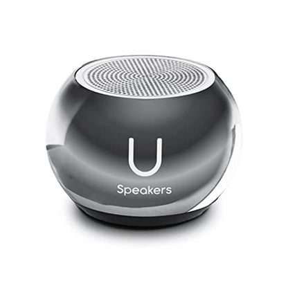Fashionit U Mini, Tiny Bluetooth Speaker, Magnetic Base, Mirror Hematite | aluminum shell, Wireless, TWS stereo pairing, 30 foot range, rechargeable battery, magnetic base, travel and gifting - color: Mirror Hematite