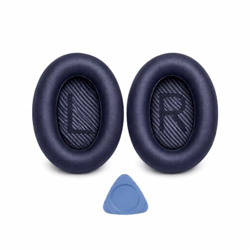 Replacement Ear Pads for Bose QC35 and QC35 II | Soft Protein Leather Ear Cushions with Noise Isolation, Memory Foam, Extra Durability - color: Midnight Blue