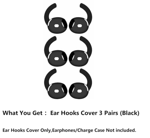 3 Pairs AirPods4 Ear Hooks Covers Grip Ear Fin Anti Slip Wing Tips Accessories Compatible with AirPods 4 Earbuds, Black 901 - color: Black