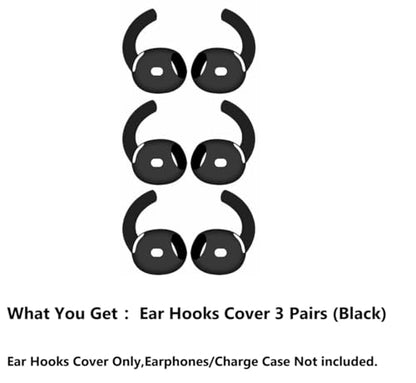 3 Pairs AirPods4 Ear Hooks Covers Grip Ear Fin Anti Slip Wing Tips Accessories Compatible with AirPods 4 Earbuds, Black 901 - color: Black