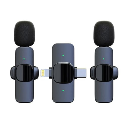 Wireless Microphone for iPhone/Android/PC/Tablets,Wireless Lavalier Microphone with USB-C/Lightning Plug, Video Recording - Clip on Microphones for YouTube Tiktok Podcast Vlogging