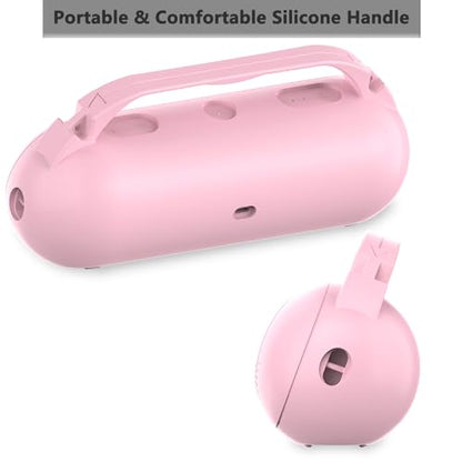Silicone Cover Case for Beats Pill 2024 Wireless Bluetooth Speaker | Protective Stand Holder for Beats Pill Bluetooth Speaker Accessories With Should Strap (Pink Case) - color: Pink Case