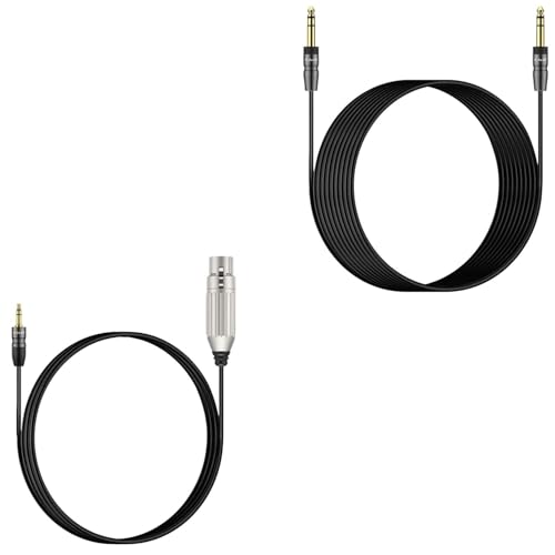 XLR to 3.5mm Mic Cable Bundle with 1/4" TRS Instrument Cable （6 FT & 15 FT）