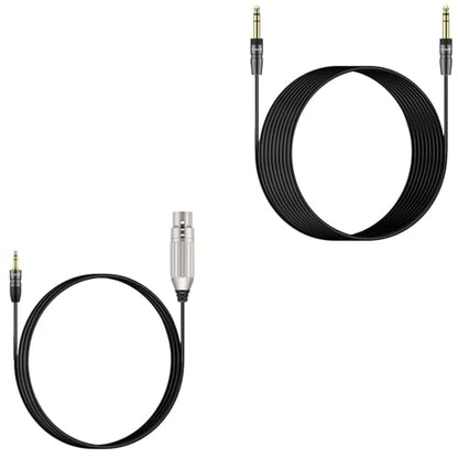 XLR to 3.5mm Mic Cable Bundle with 1/4" TRS Instrument Cable （6 FT & 15 FT）