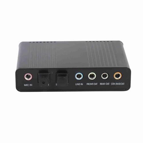 USB 2.0 External Sound Card, 6 Channel 5.1 Surround Adapter, Digital Optical SPDIF Audio Output Adapter for Laptops, Desktop Computers and Machine with USB Port
