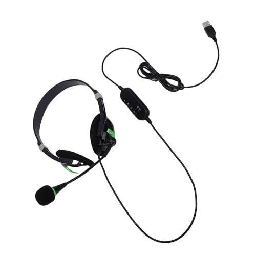 Gaming Headset, Lightweight 70g Design with Noise Cancelling Microphone USB Headset, Wired with in Line Control for PC Laptop Office Work Call Center