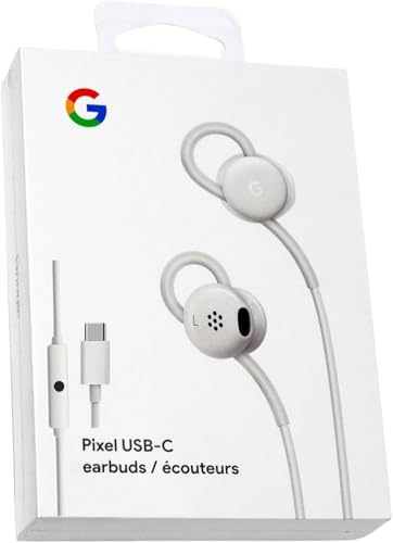Google Earbuds Wired Headset USB-C, Comfortable Fit, Inline Controls, Compatible with Type-C Phones - White (Retail) - style: RETAIL