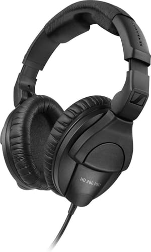 Sennheiser HD 280 Pro Headphone, Black | Closed-back headphones with 32dB attenuation and coiled cable for monitoring, recording and fieldwork - size: (Pack of 1)