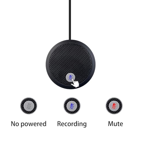 USB Computer Microphone, Conference USB Microphone, Mute Button with LED Indicator, Omnidirectional Condenser PC Mic for Video Conference, Plug&Play for PC, Laptop, Mac(No Speaker)