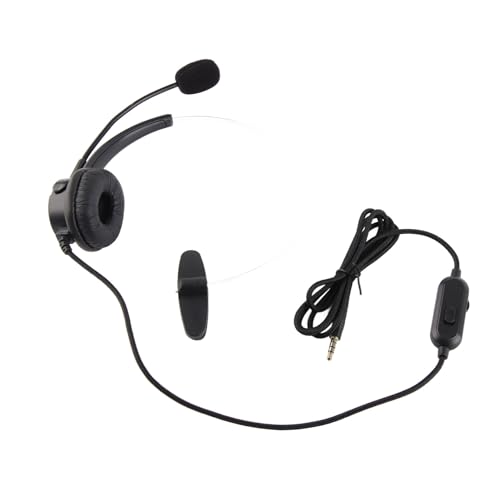 Wired Trucker Headsets, Mono Headset with Noise Cancelling Microphone, 3.5mm Call Center Headset for Cellphone Laptop, Professional Volume Control for Clear Calls, Comfortable Desi