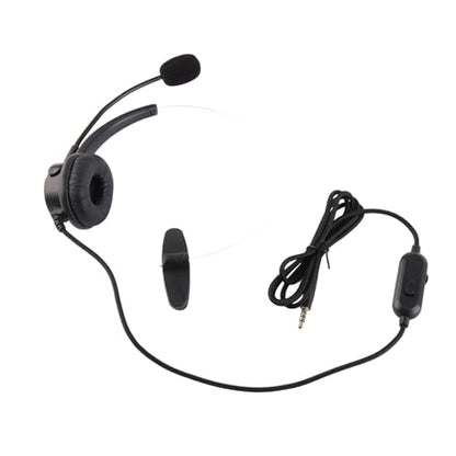 Wired Trucker Headsets, Mono Headset with Noise Cancelling Microphone, 3.5mm Call Center Headset for Cellphone Laptop, Professional Volume Control for Clear Calls, Comfortable Desi