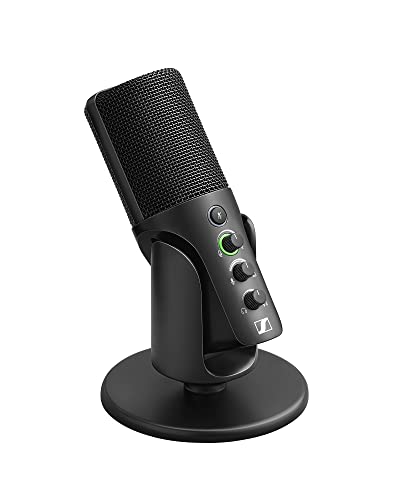 SENNHEISER Professional Profile - USB Cardioid Condenser Microphone & Table Stand, 1.2 m USB-C Cable - Mute Button, Built-in Headphone Jack, Gain, Mix & Volume Control, for PC & Mac,Black - style: Profile Mic