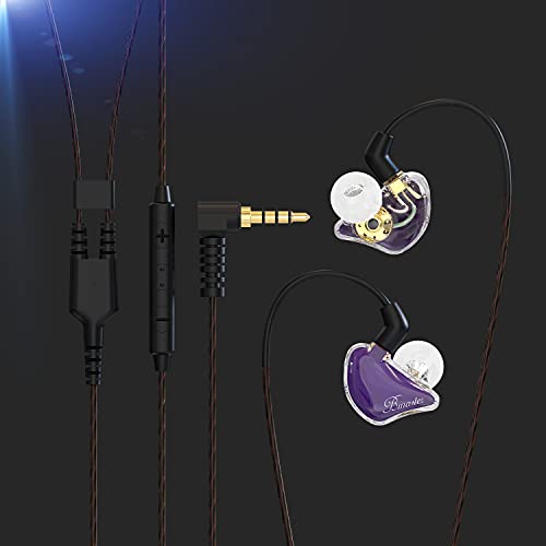 BASN Bmaster Triple Drivers in Ear Monitor Headphone with Two Detachable Cables Fit in Ear Suitable for Audio Engineer, Musician (Purple) - color: Purple