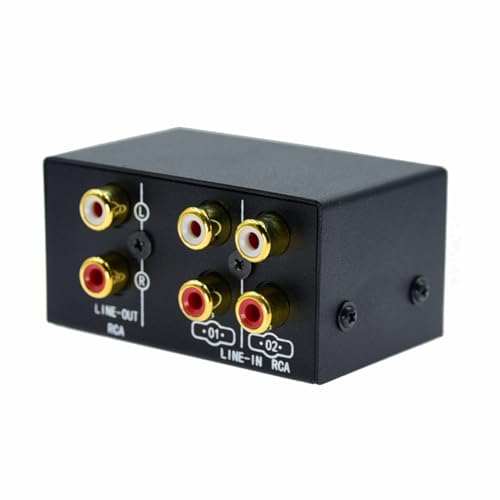 2 in 4 Out or 4 in 2 Out Audio Sound selector RCA Female Stereo Channel 2 Splitter switcher Box Switching No External Power No Noise - size: 2way-rca