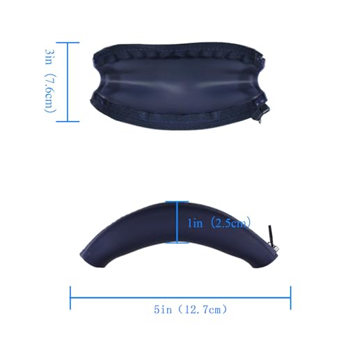 Adhiper Silicone Sweat Headband Cover for Sony WH-1000XM4, WH-CH720N, WH-XB910N, ULT WEAR, Washable Zipped Dustproof Headband Cover Protector for Soundcore Space Q45, Life Q30 & Q20 (Dark Blue) | Silicone Sweat Cover for Sony WH-1000XM4 XM3 & Soundcore Q4