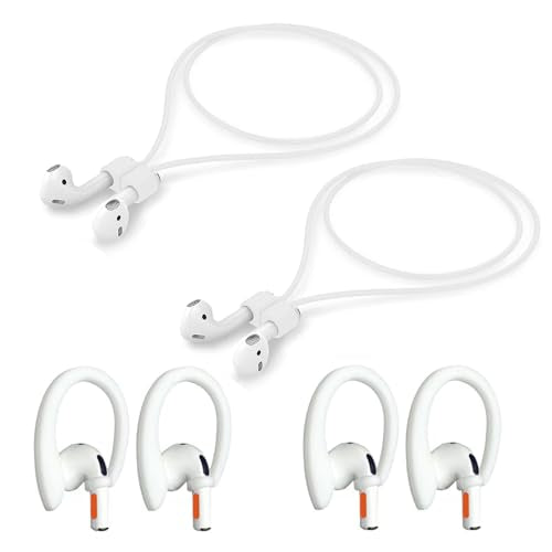 Magnetic Anti-Lost Straps Ear Hook Compatible with AirPods 4 3 2 1 (6pcs White) Suitable for Sports and Business Trips. - color: 6pack White