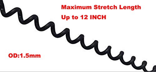 3.5mm Male to 2.5mm Male Stereo Audio Coiled Cable, 2 Pack, 12 Inch, OD 1.5mm, 90 Degree Angle, 1/8" TRS Jack Headphone Aux Spring Spiral Cord