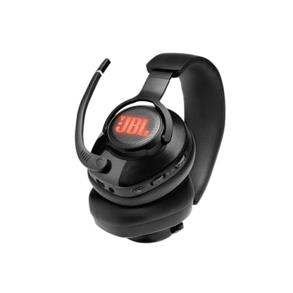 JBL Quantum 400 - Wired over-ear gaming headset with game-chat balance dial, JBL QuantumSURROUND and DTS, Voice focus directional flip-up mic and memory foam ear cushions (Black) - size: One Size