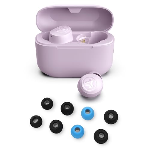 JLab Go Air Pop+ True Wireless Bluetooth Earbuds in Lilac Plus Cloud Foam Mnemonic Earbud Tips