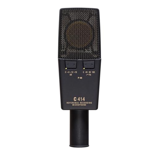 AKG Pro Audio C414 XLII Studio Grade Professional Large Diaphragm, Dual-Capsule, Vocal and Instrument Condenser Microphone with Rugged Aluminum Carrying Case. XLR Connector. Gray with Gold - style: C414 XLII Single