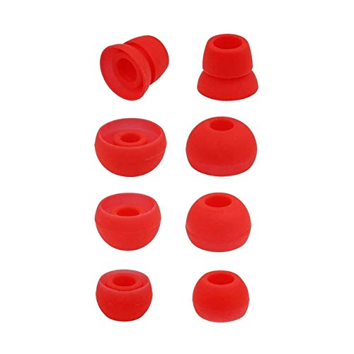 Replacement Silicone Earbuds Ear Tips Eargels Buds Set Compatible with Beats Powerbeats 3 Powerbeats 2 Wireless in-Ear Earphones (4 Pairs/Red) - color: Red