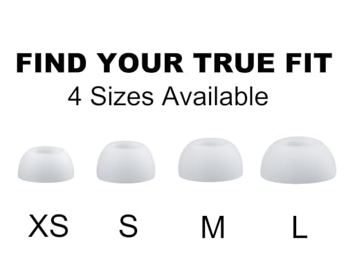 Replacement Ear Tips Compatible with Soundcore Sleep A30 | Soft Silicone Eartips with Portable Storage Box (4 Pairs, White, XS/S/M/L)