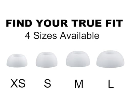 Replacement Ear Tips Compatible with Soundcore Sleep A30 | Soft Silicone Eartips with Portable Storage Box (4 Pairs, White, XS/S/M/L)