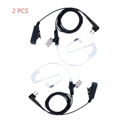 2 Pcs 2-Wire Surveillance Acoustic Tube Walkie Talkie Earpiece/Headset Compatible with Motorola Radio CP200 CP200d CLS1410 CLS1110 CLS1413 GP2000 XU1100 PRO1150 MU12(2 PCS) - color: Black - 2 Pack