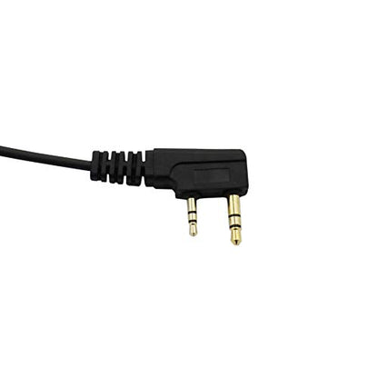 2 Pin PTT Mic Headset Walkie Talkie Earpiece with Soft Silica Gel G Shape Earloops for Kenwood Baofeng UV-5R BF-F8HP BF-888S Arcshell AR-5 (2 Pack)
