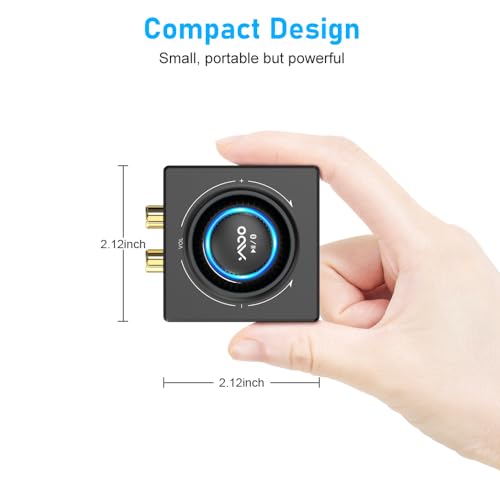 YMOO B06T3 Bluetooth 5.3 Receiver, 100ft RCA Bluetooth Audio Adapter for 3.5mm Jack AUX HiFi Home Stereo/Speaker from Smartphone/Tablet/Laptop, Dual Link for Two Speakers, SBC AAC Audio