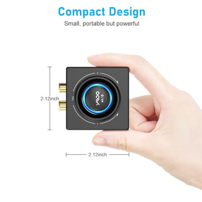 YMOO B06T3 Bluetooth 5.3 Receiver, 100ft RCA Bluetooth Audio Adapter for 3.5mm Jack AUX HiFi Home Stereo/Speaker from Smartphone/Tablet/Laptop, Dual Link for Two Speakers, SBC AAC Audio