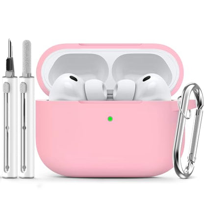 Ljusmicker for AirPods Pro 3 Case 2025 with Cleaner Kit,Pink | Soft Silicone Protective Cover for Apple AirPod Pro 3rd Generation Case with Keychain for Women Men,Shockproof - color: B-Pink