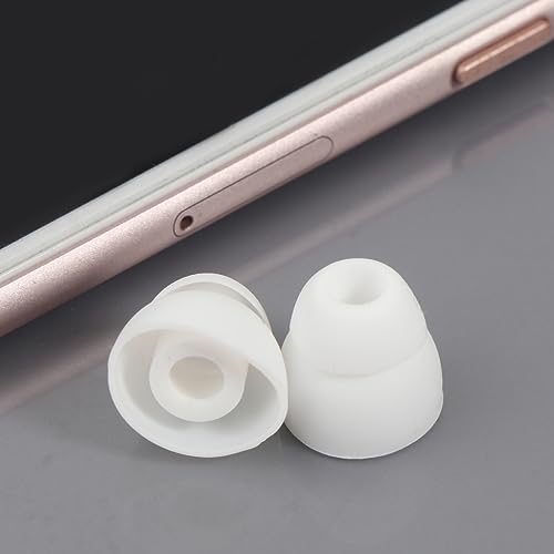 Replacement Double Flange Ear Tips Earbuds Silicone Pads for in Ear Headphones in-Ear Hole 4.5mm