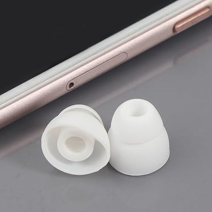 Replacement Double Flange Ear Tips Earbuds Silicone Pads for in Ear Headphones in-Ear Hole 4.5mm