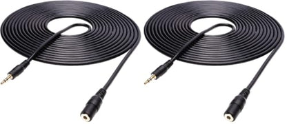 Movo MC20 3.5mm Audio Cable - 3.5mm TRS Female to Male 20ft Extension Cord for Microphones, Headphones, and More (Pack of 2) - size: 20-foot (Pack of 2)