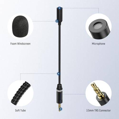 Neewer 3.5mm TRS Omnidirectional Condenser Microphone, Mic for Interviews and Content Creators, Compatible with DJI Wireless Mic Transmitters Compatible with Rode Wireless GO II 2 CM28, CM7 - style: CM7 Mic