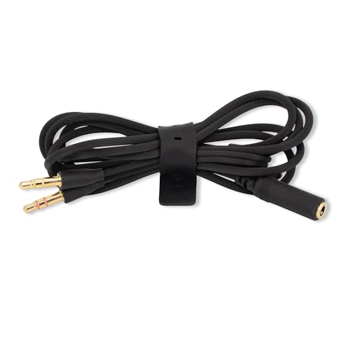 3.5mm Aux Splitter Cable Compatible with Razer Kraken, BlackShark, Nari, Barracuda X– Headphone & Microphone 3.5mm Jack to Separate Input, 6ft, Gold Plated