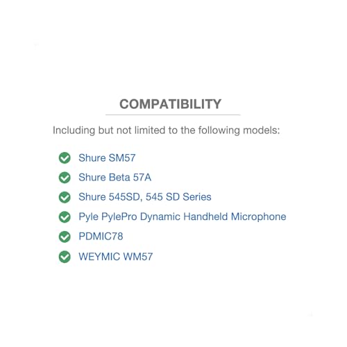 4-Pack Foam Windscreen Mic Cover Compatible with Shure SM57, Beta 57A, 545SD, 545 SD Series Mic,Pyle PylePro Dynamic Handheld Microphone, PDMIC78, WEYMIC WM57, High-Density Pop Filter