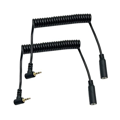 Seadream Coiled 2.5mm Audio Cable 2Pack Coiled 2.5mm Right Angled Male to Female Camera Remote,Headphone,Harmony Hub IR Blaster & IR Emitter Jack Gold Plated Cable - style: 2Pack Coiled M to F