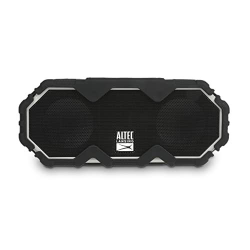 Altec Lansing Mini LifeJacket Jolt Bluetooth Speaker with Qi, Wireless, Waterproof, Portable, Speakers, Loud Volume, Strong Bass, Rich Stereo System, Microphone, 16 Hour Battery, 100 ft Range, Gray - color: Gray