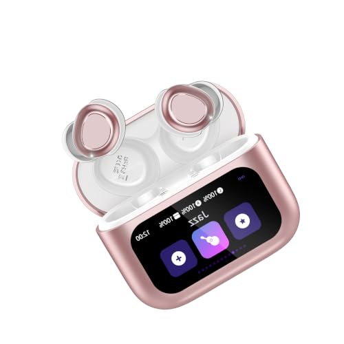Touch Screen Sleep Headphones, Small Design Mini Sleep Earbuds for Side Sleepers with Sleep Mode, Sleep Earphones Clear Calls, Raspberry Pink