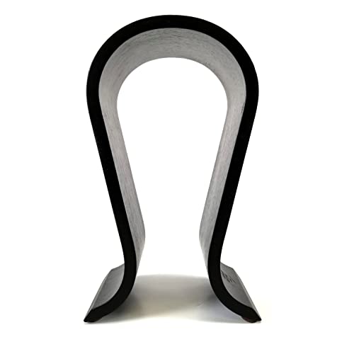Dekoni Audio Omega Wood Headphone Stand, Black | Real Wood, Non-Slip Feet, Arched Support, Desk Display