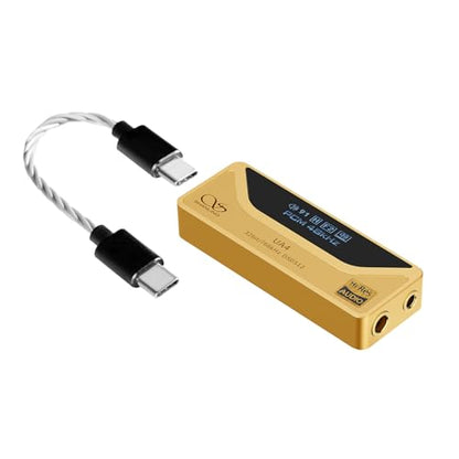 SHANLING UA4 Headphone Amplifier,Portable USB DAC AMP,Support MQA 16X,768kHz DSD512,dongle Volume Control,3.5/4.4mm up to 237mW@32Ω Output,High Driving Power for Android/iOS/Mac/Windows(Golden) - color: UA4 Golden