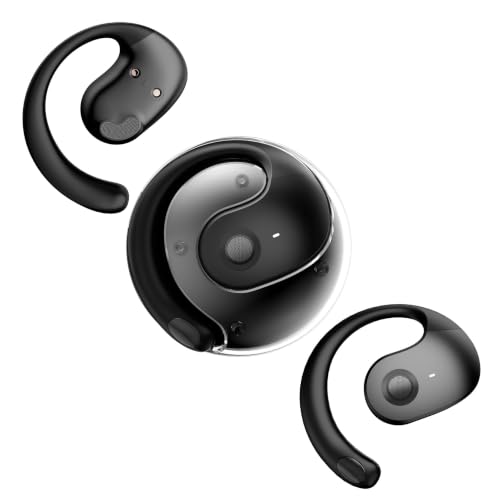 Xmenha Over The Ear Earbuds Open Ear Headphones Over The Ear Headphones | Over Ear Earbuds Air Bone Conduction Earbuds Earphones Air Bone Conducting Conduction Headphones Bluetooth - color: Black, style: Normal