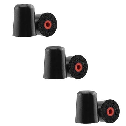Foam Ear Tips for Walkers, ISOtunes, Westone, Shure, Plugfones | Replacement Memory Foam Tips, Ultimate Comfort, 3 Pairs (Black, S) - size: S